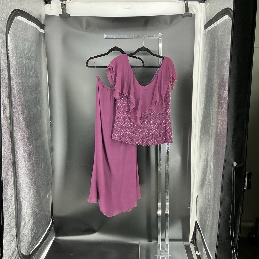 Elegant Asymmetrical Purple Dress